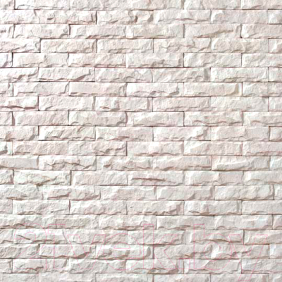 Декоративный камень бетонный Royal Legend Мирамар узкий белый 07-010 200x50x07-15 (2уп)