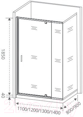 Душевой уголок Good Door Orion WTW-PD-100-С-СH + SP-90-C-CH