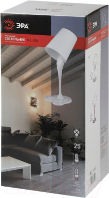 Прикроватная лампа ЭРА NE-306-E27-25W-W (белый)