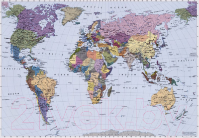 Фотообои листовые Komar World Map 4-050 (254x184)