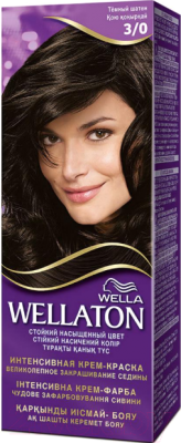 Крем-краска для волос Wellaton Интенсив 3/0 (темный шатен)