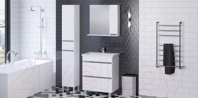 Шкаф с зеркалом для ванной АВН Бергамо 70 / 47.05