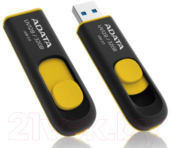 Usb flash накопитель A-data DashDrive UV128 Black/Yellow 32GB (AUV128-32G-RBY)