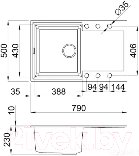 Мойка кухонная Elleci Easy 300 Bianco Titano G68 / LGY30068