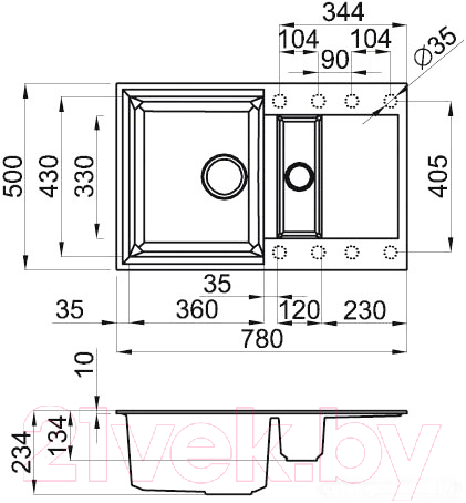 Мойка кухонная Elleci Easy 325 Bianco Titano G68 / LGY32568