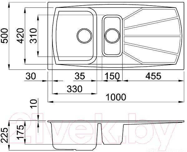 Мойка кухонная Elleci Living 475 Antracite G59 / LGL47559