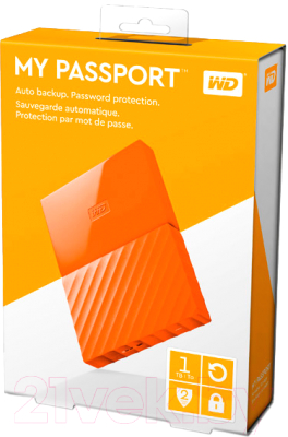 Внешний жесткий диск Western Digital My Passport 1TB (WDBBEX0010BOR)