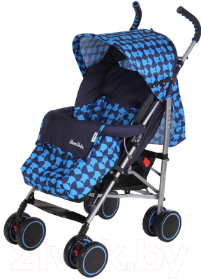 Детская прогулочная коляска Bambola Клетка (голубой/синий)