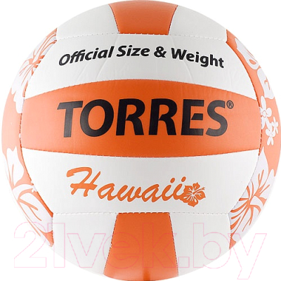 Мяч волейбольный Torres Hawaii V30075B 5 (белый/оранжевый/черный)