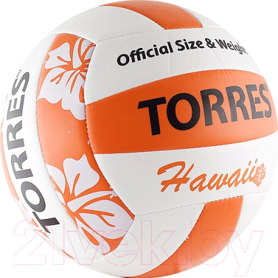 Мяч волейбольный Torres Hawaii V30075B 5 (белый/оранжевый/черный)