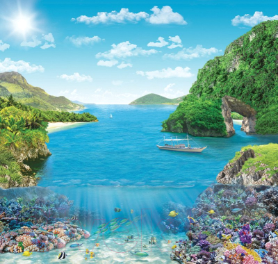 Фотообои листовые Твоя планета Коралловый риф (204x194)