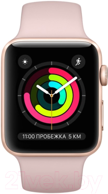 Умные часы Apple Watch Series 3 38mm / MQKW2 (золото алюминий/розовый песок)