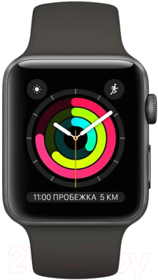Умные часы Apple Watch Series 3 42mm / MR362 (алюминий серый космос/серый)