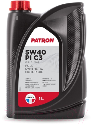 Моторное масло Patron Original 5W40 PI C3 (1л)