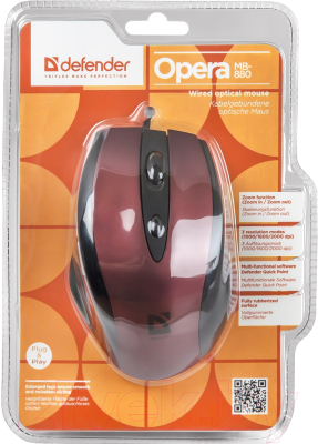 Мышь Defender Opera MB-880 / 52832 (красный)
