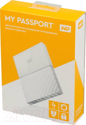 Внешний жесткий диск Western Digital My Passport 4TB (WDBUAX0040BWT)