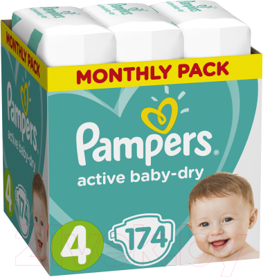 Подгузники детские Pampers Active Baby-Dry 4 Maxi (174шт)