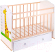 Детская кроватка VDK Морозко Жираф маятник-ящик (белый/белый) - 