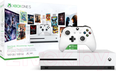 Игровая приставка Microsoft Xbox One S 500Gb + Killer Instinct + Gears of War2 + Scream Ride (ZQ9-00013)