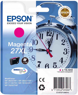 

Картридж Epson, Пурпурный, C13T27134022