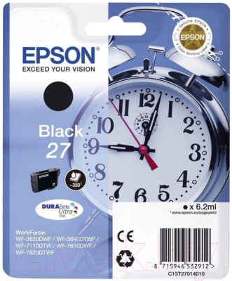 

Картридж Epson, Черный, C13T27014022