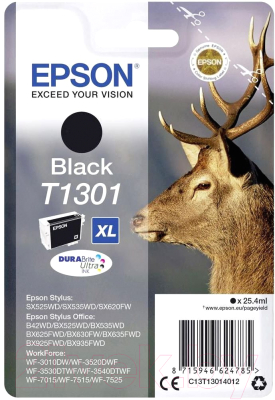 

Картридж Epson, Черный, C13T13014012