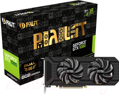 Видеокарта Palit GeForce GTX 1080 Dual OC 8GB GDDR5X (NEB1080U15P2-1045D)