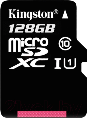 Карта памяти Kingston microSDXC UHS-I (Class 10) 128GB (SDC10G2/128GBSP)