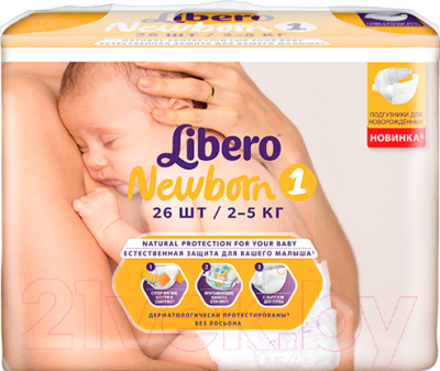 Подгузники детские Libero Newborn 1 (26шт)