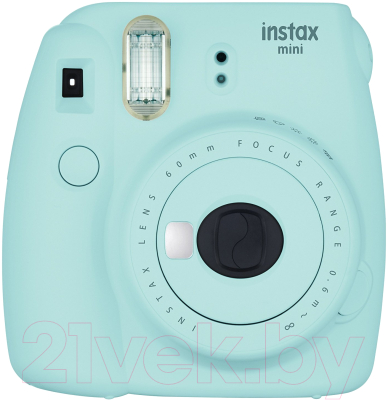 Фотоаппарат с мгновенной печатью Fujifilm Instax Mini 9 с фотопленкой и фотоальбомом (голубой)