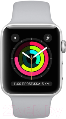 Умные часы Apple Watch Series 3 38mm / MQKU2 (серебристый алюминий/дымчатый)