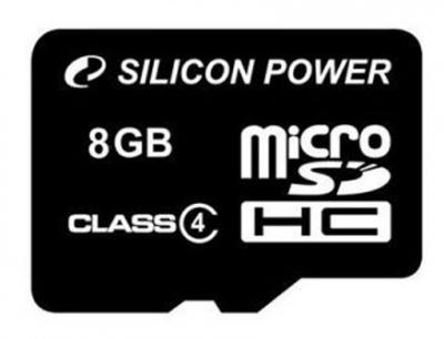Карта памяти Silicon Power microSDHC (Class 4) 8 Gb (SP008GBSTH004V10) - общий вид