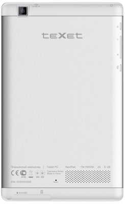 Планшет Texet NaviPad TM-7055HD (White-Silver) - вид сзади