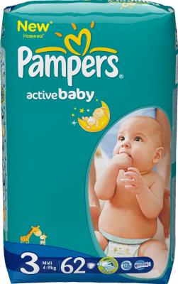 Подгузники детские Pampers Active Baby 3 Midi Value Pack (62шт) - общий вид