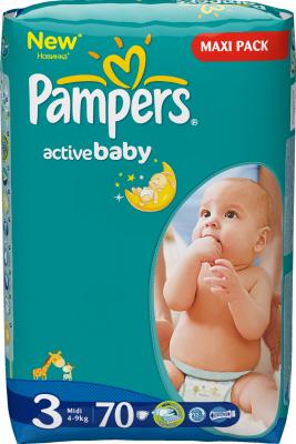Подгузники детские Pampers Active Baby 3 Midi (70шт) - общий вид