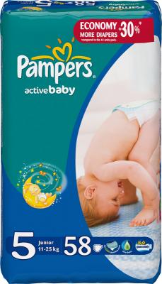 Подгузники детские Pampers Active Baby 5 Junior (52шт) - общий вид