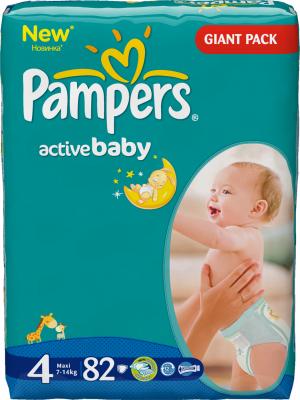 Подгузники детские Pampers Active Baby 4 Maxi Giant Pack (82шт) - общий вид