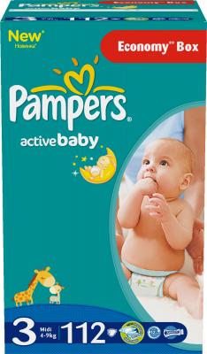 Подгузники детские Pampers Active Baby 3 Midi Giant Plus Pack (112шт) - общий вид