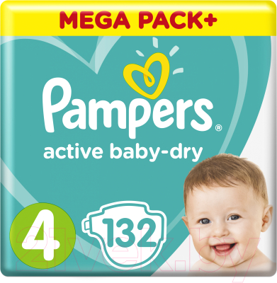 Подгузники детские Pampers Active Baby-Dry 4 Maxi (132шт)