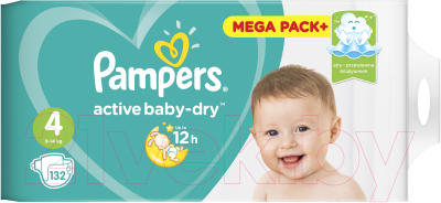 Подгузники детские Pampers Active Baby-Dry 4 Maxi (132шт)