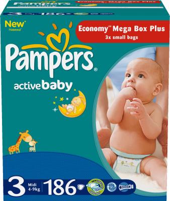 Подгузники детские Pampers Active Baby 3 Midi (186шт) - общий вид