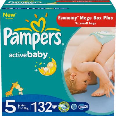 Подгузники детские Pampers Active Baby 5 Junior Mega Plus Pack (132шт) - общий вид