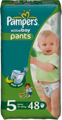 Подгузники-трусики детские Pampers Active Boy 5 Junior (48шт) - общий вид