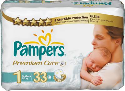 Подгузники детские Pampers Premium Care 1 Newborn Carry Pack (33шт) - общий вид