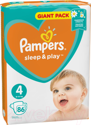 Подгузники детские Pampers Sleep&Play 4 Maxi Giant Pack (86шт)