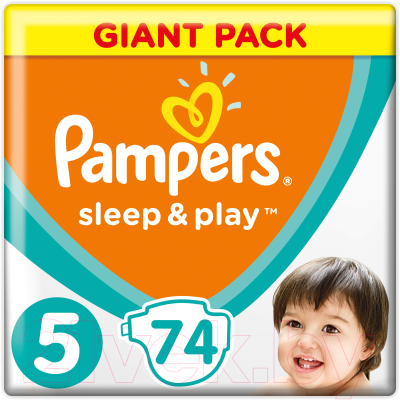 Подгузники детские Pampers Sleep&Play 5 Junior Giant Pack (74шт)