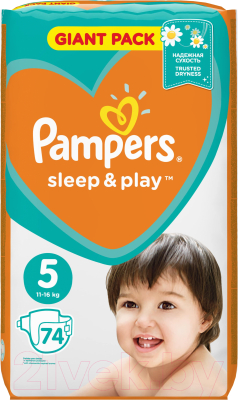 Подгузники детские Pampers Sleep&Play 5 Junior Giant Pack (74шт)