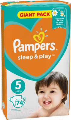 Подгузники детские Pampers Sleep&Play 5 Junior Giant Pack (74шт)