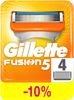 Набор сменных кассет Gillette Fusion (4шт)