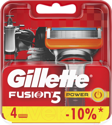 Набор сменных кассет Gillette Fusion Power (4шт)
